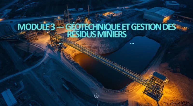 Module 3 — Géotechnique et gestion des résidus miniers